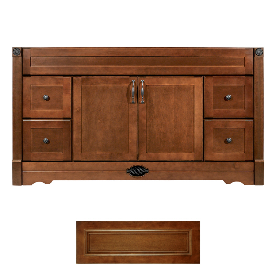 Architectural Bath Remington 60 in x 21 in Cognac Transitional Bathroom Vanity