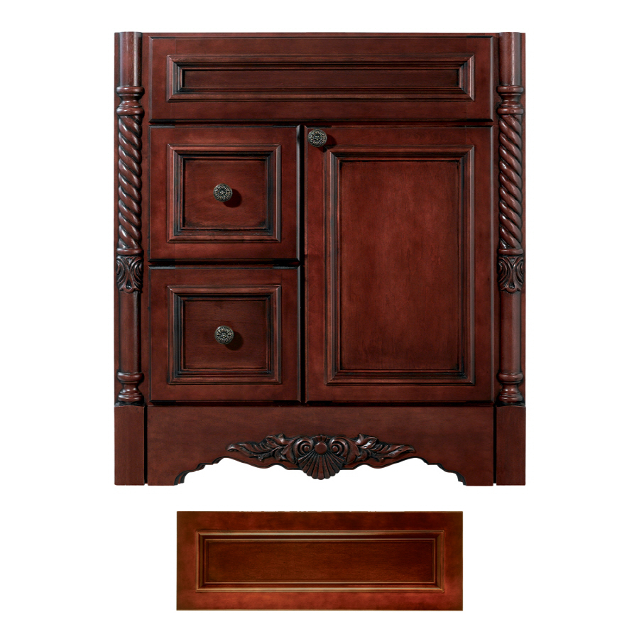 Architectural Bath Versailles 30 in x 21 in Burgundy Traditional Bathroom Vanity