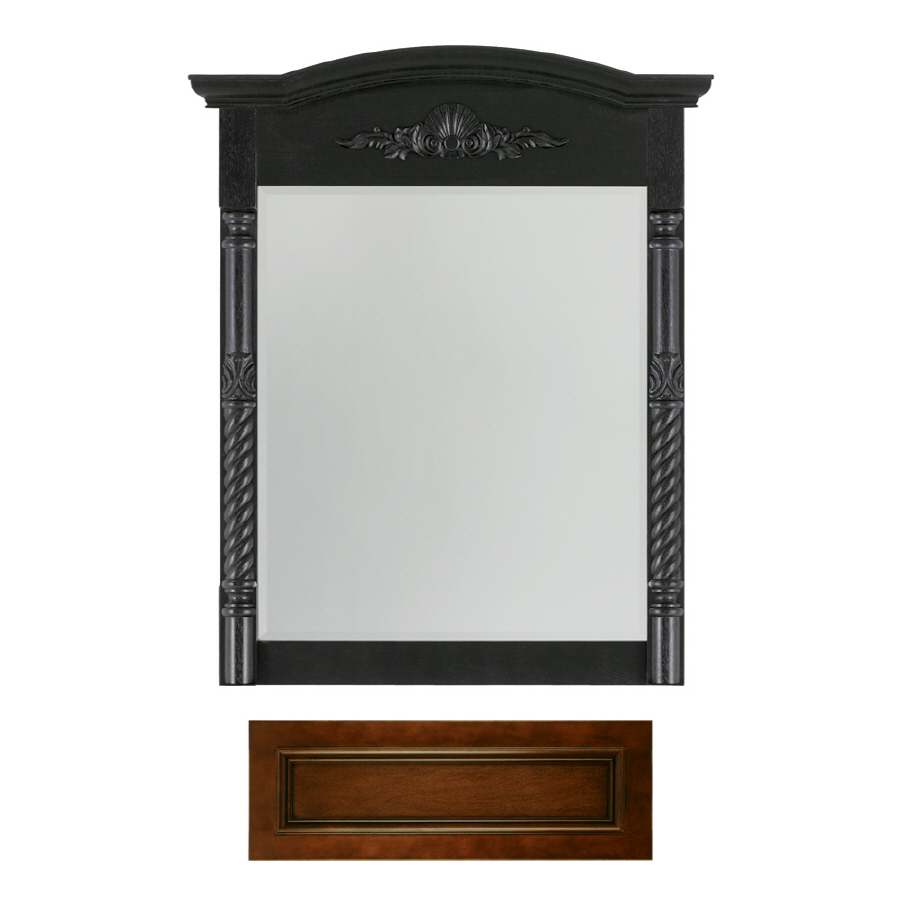 Architectural Bath 37 1/4 in H x 27 in W Versailles Cognac/Black Rectangular Bathroom Mirror