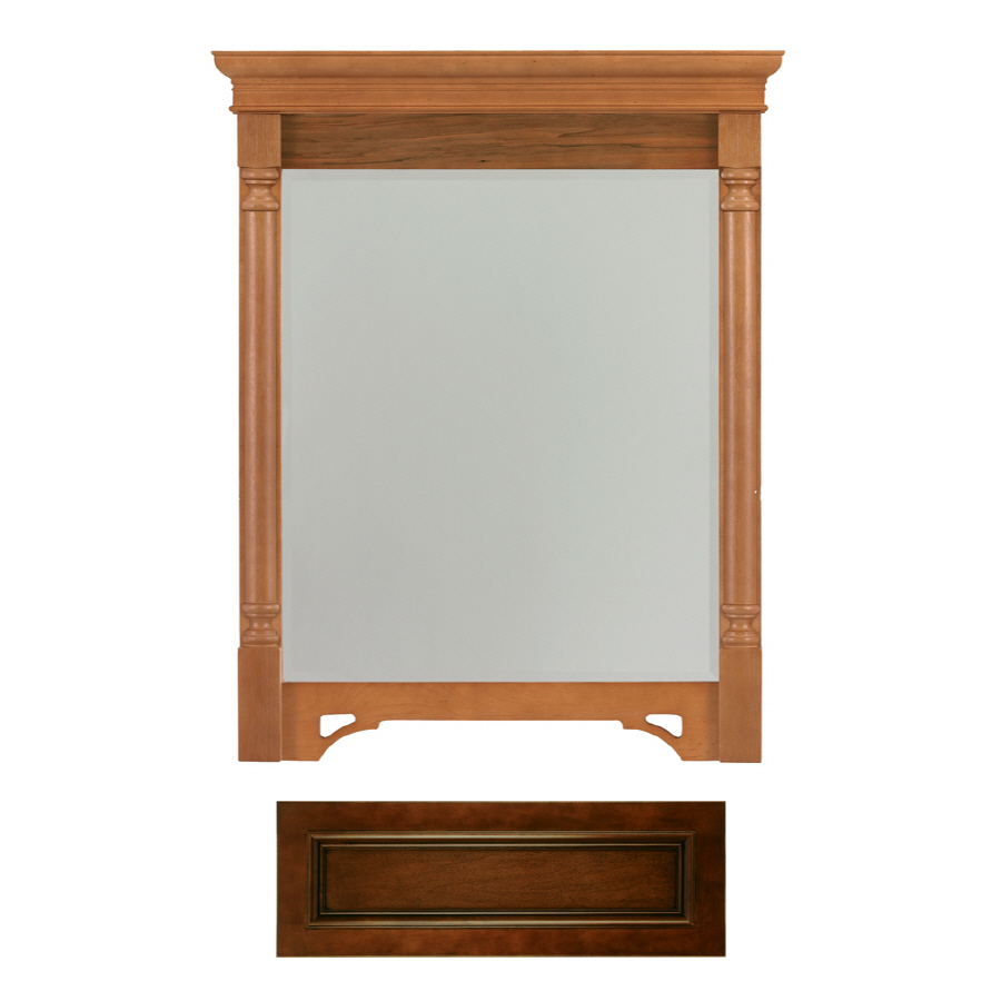 Architectural Bath 36 3/4 in H x 27 in W Savannah Cognac/Black Rectangular Bathroom Mirror