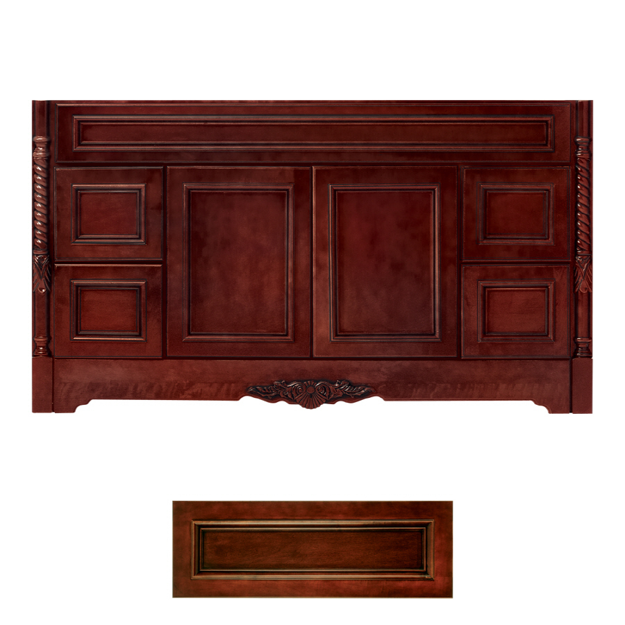 Architectural Bath Versailles 60 in x 21 in Burgundy Traditional Bathroom Vanity