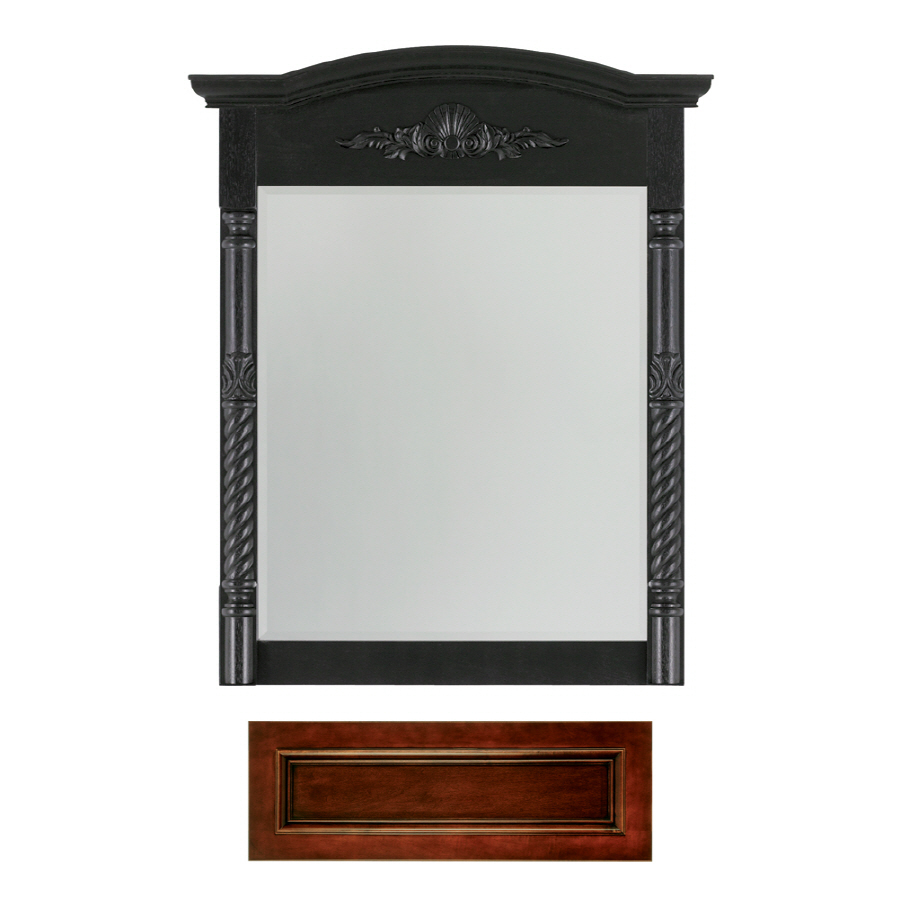 Architectural Bath 37 1/4 in H x 27 in W Versailles Burgundy/Black Rectangular Bathroom Mirror