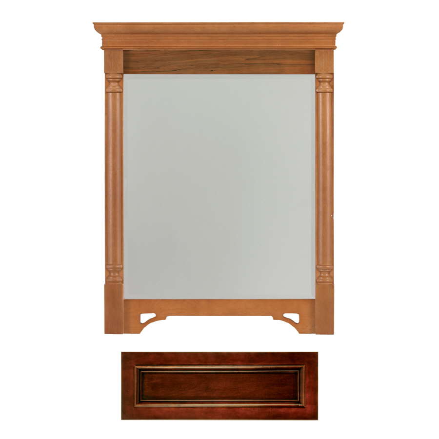 Architectural Bath 36 3/4 in H x 27 in W Savannah Burgundy/Black Rectangular Bathroom Mirror