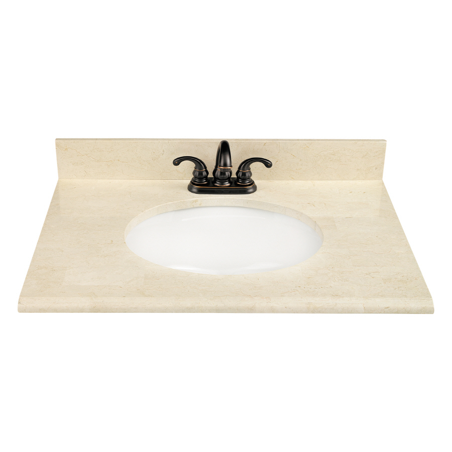 ESTATE by RSI 31 in W x 22 in D Natural Marble Undermount Single Sink Bathroom Vanity Top