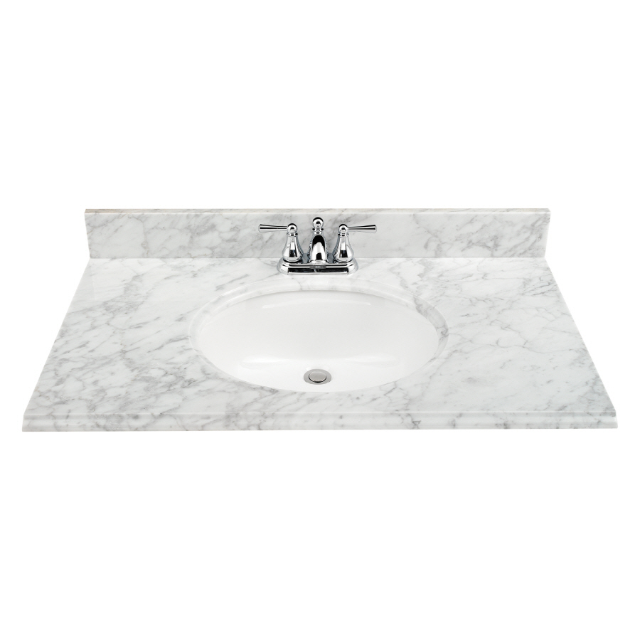 ESTATE by RSI 37 in W x 22 in D Natural Marble Undermount Single Sink Bathroom Vanity Top