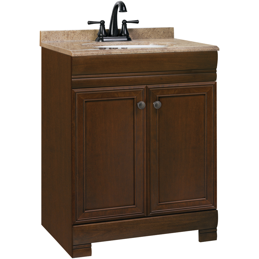 Style Selections 24 1/2 in Cognac Weston Single Sink Bathroom Vanity with Top