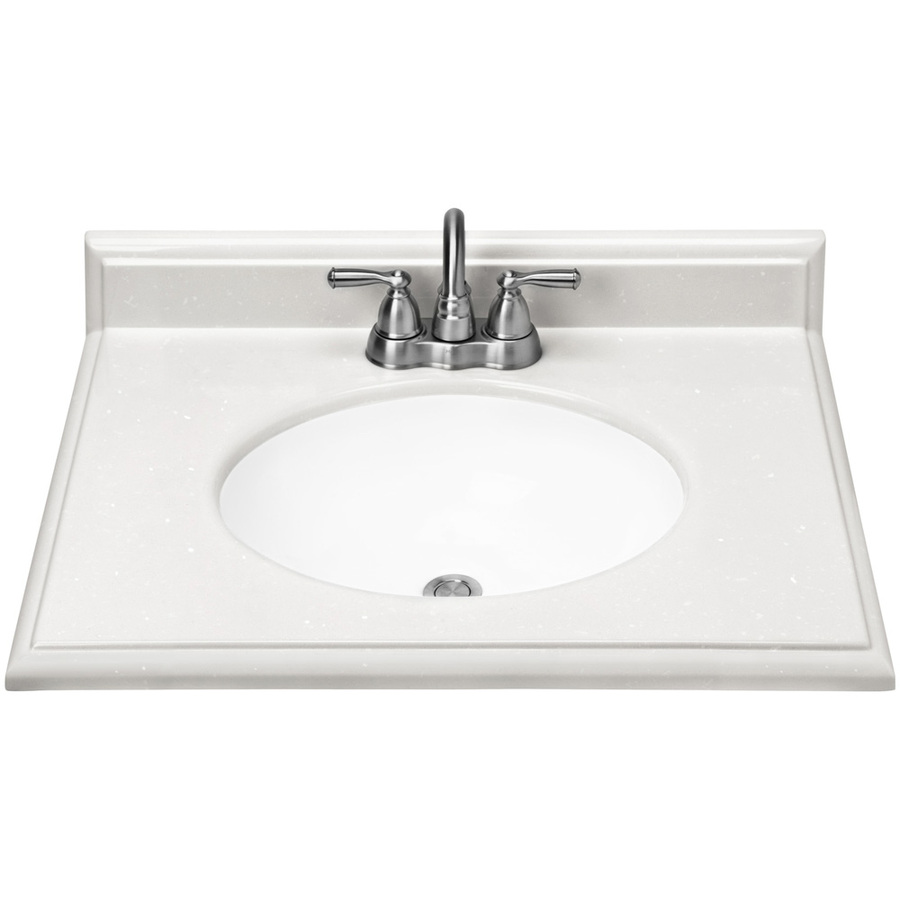 ESTATE by RSI Piedmont 25 in W x 22 in D Frost Cultured Marble Integral Single Sink Bathroom Vanity Top