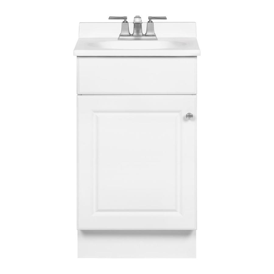 Project Source 19 in W x 17 in D White Intergral Single Sink Bathroom Vanity with Cultured Marble Top