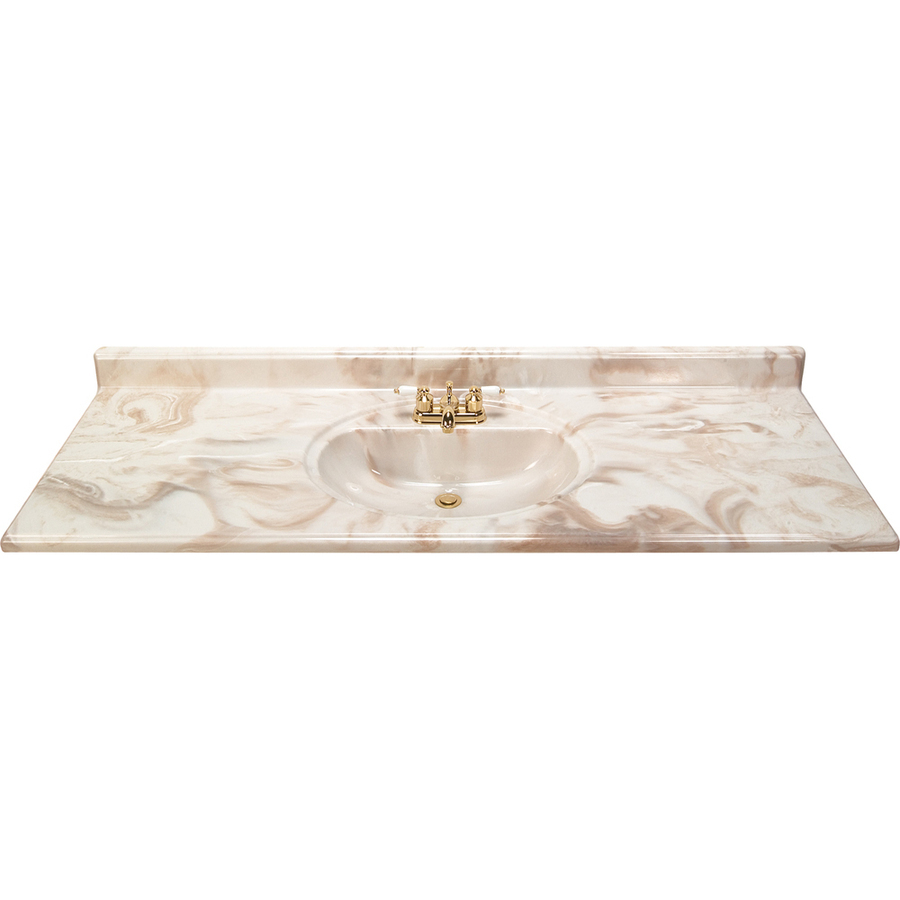 Style Selections Caramel Caramel Cultured Marble Integral Single Sink Bathroom Vanity Top (Common 61 in x 22 in; Actual 61 in x 22 in)