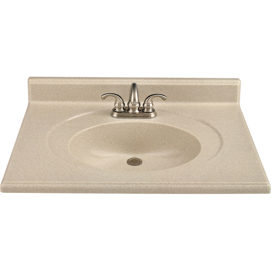 Style Selections Wheat Wheat Solid Surface Integral Single Sink Bathroom Vanity Top (Common 31 in x 22 in; Actual 31 in x 22 in)