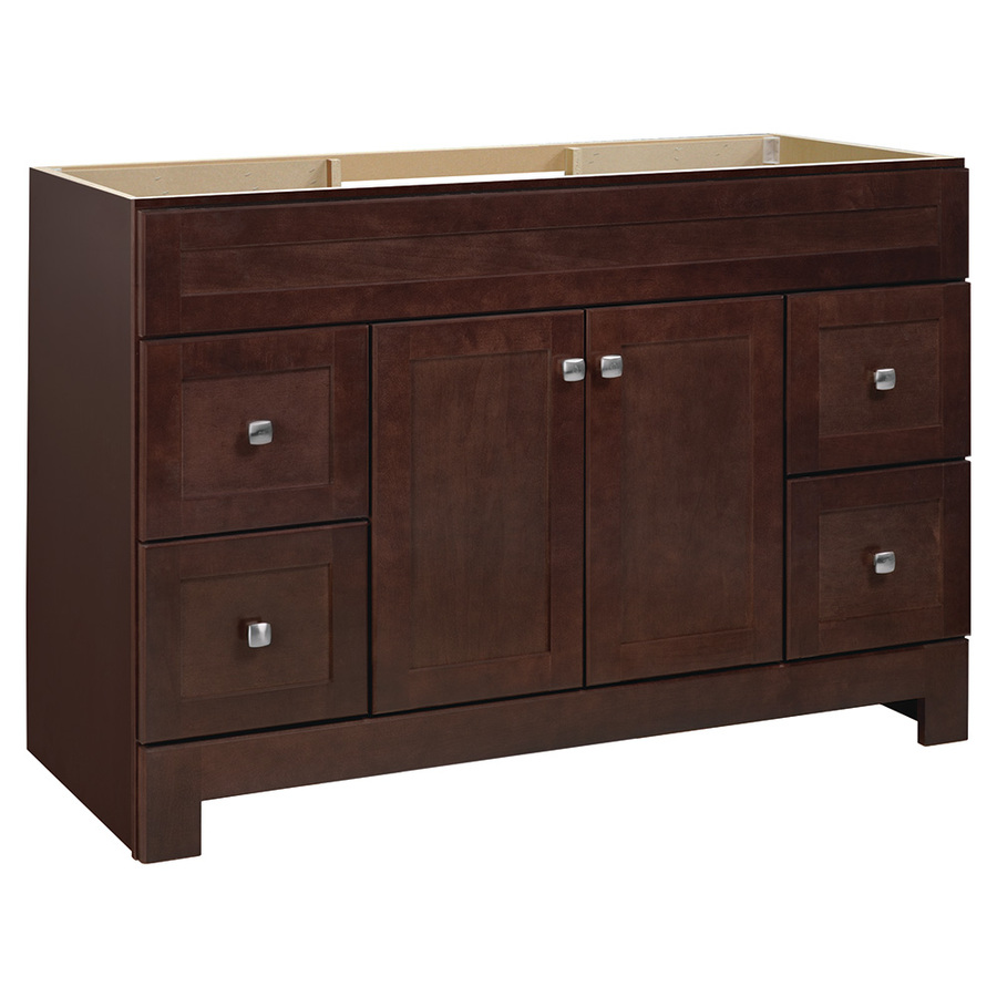 Style Selections Alstead 48 in W x 21 in D Espresso Traditional Bathroom Vanity