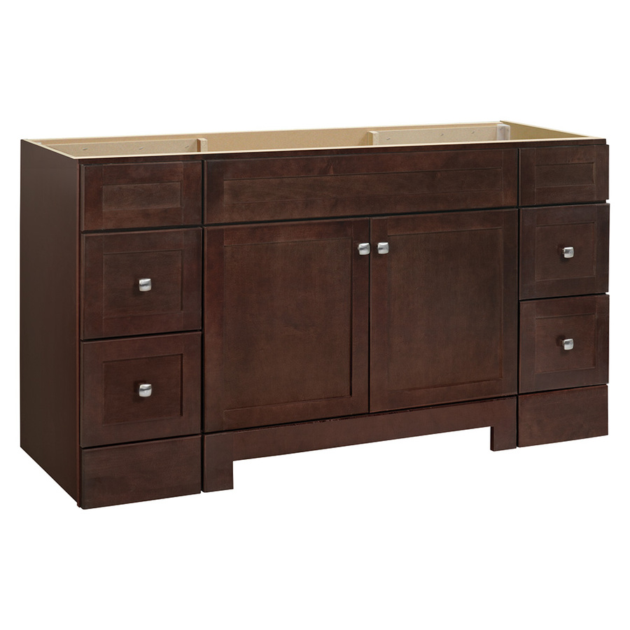 Style Selections Alstead 60 in W x 21 in D Espresso Traditional Bathroom Vanity