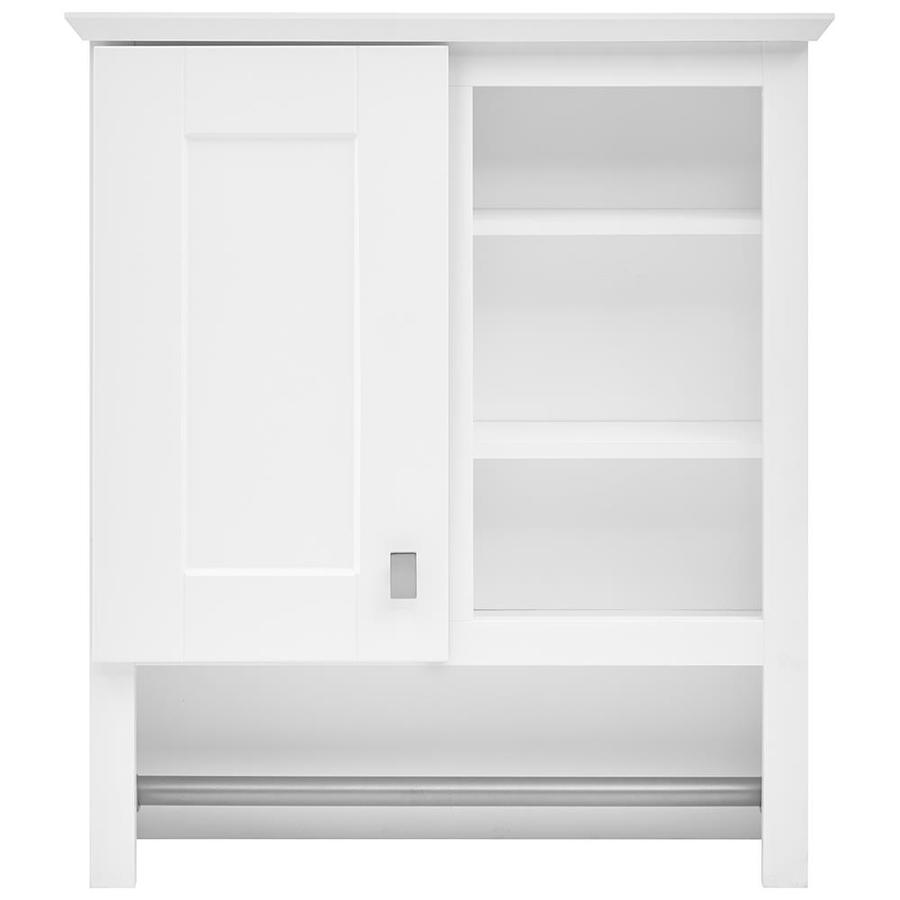Style Selections 25.375 in W x 29.625 in H x 7.75 in D White Bathroom Wall Cabinet