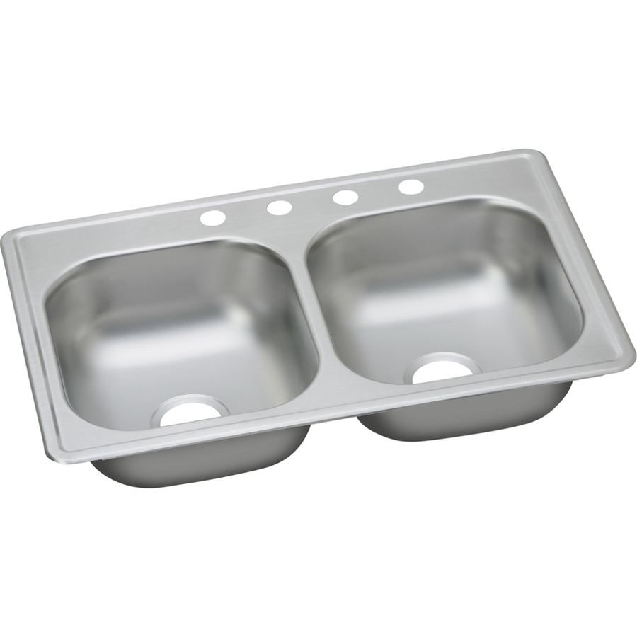 Elkay Double Basin Drop In Stainless Steel Kitchen Sink