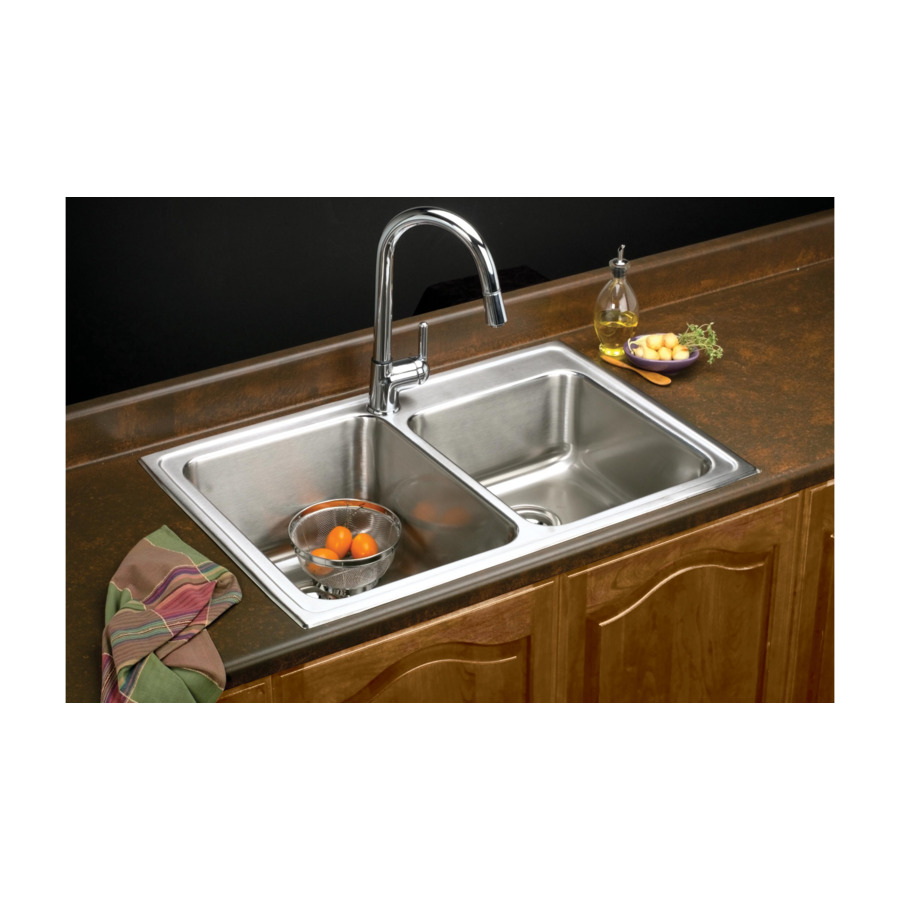 Elkay Double Basin Drop In Stainless Steel Kitchen Sink