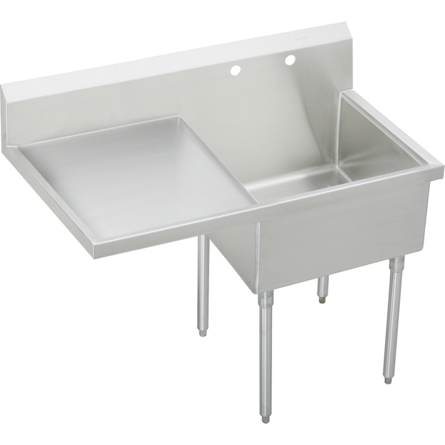 Elkay 27.5 in x 49.5 in Buffed Satin Freestanding Stainless Steel Utility Tub Utility Sink