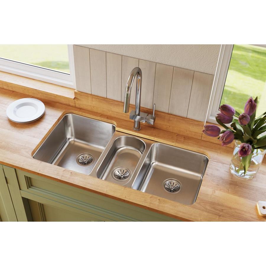 Elkay Triple Basin Undermount Stainless Steel Kitchen Sink