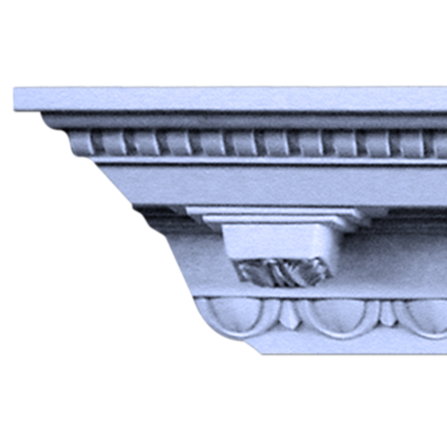 EverTrue 1.5 in x 5.375 in x 8 ft Primed Polyurethane Crown Moulding (Pattern Corbel)