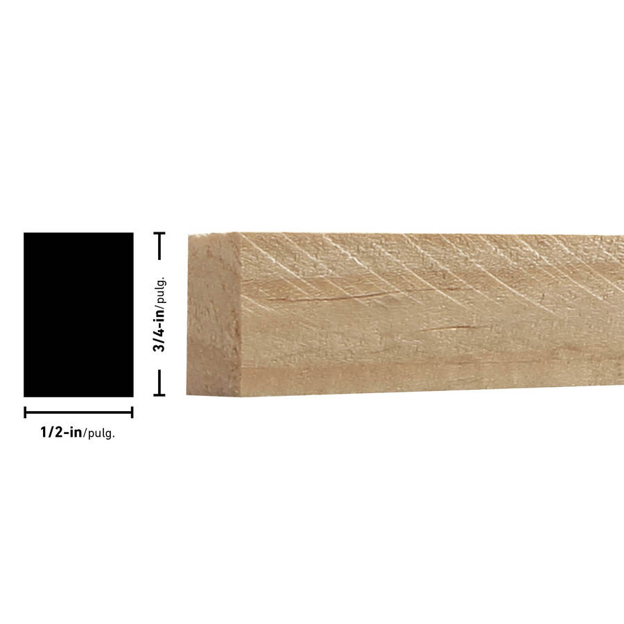 0.5 in x 0.75 in x 8 ft Interior Stain Grade Pine S4S Moulding (Pattern 254)