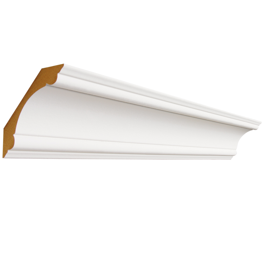 EverTrue 0.688 in x 3.375 in x 12 ft Interior Primed MDF Crown Moulding (Pattern 340)