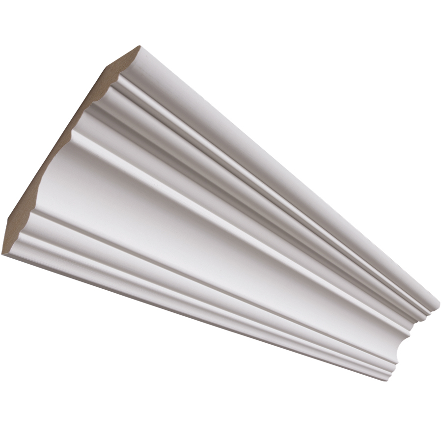 EverTrue 0.688 in x 4.25 in x 12 ft Interior Primed MDF Crown Moulding (Pattern 326)