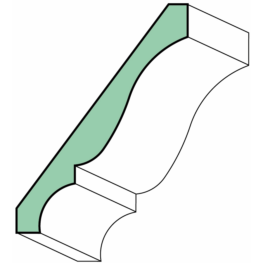 0.5625 in x 4.625 in x 8 ft Interior Stain Grade Pine Crown Moulding (Pattern L 47)