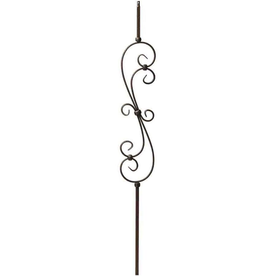 Creative Stair Parts Powder Coated Wrought Iron Scroll Baluster (Common 44 in; Actual 44 in)