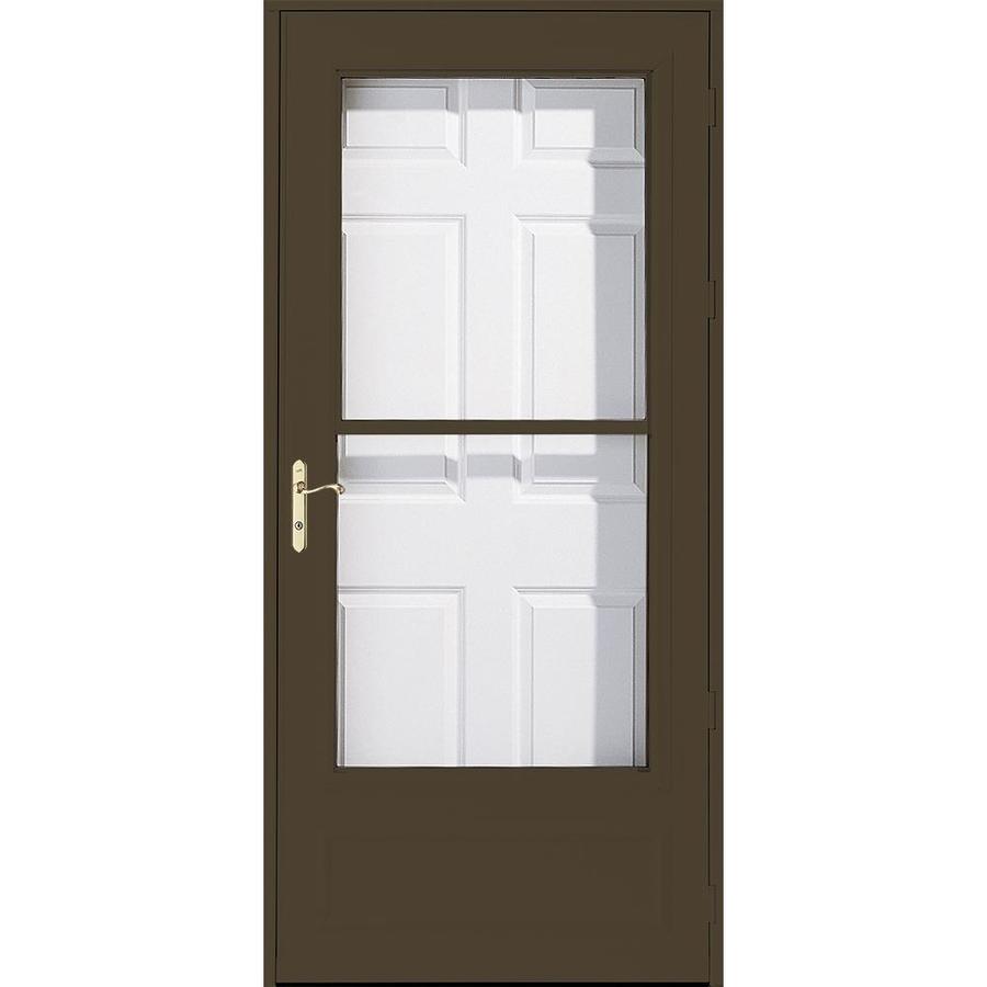 Pella Brown Helena Mid View Safety Storm Door (Common 81 in x 34 in; Actual 80.68 in x 35.28 in)