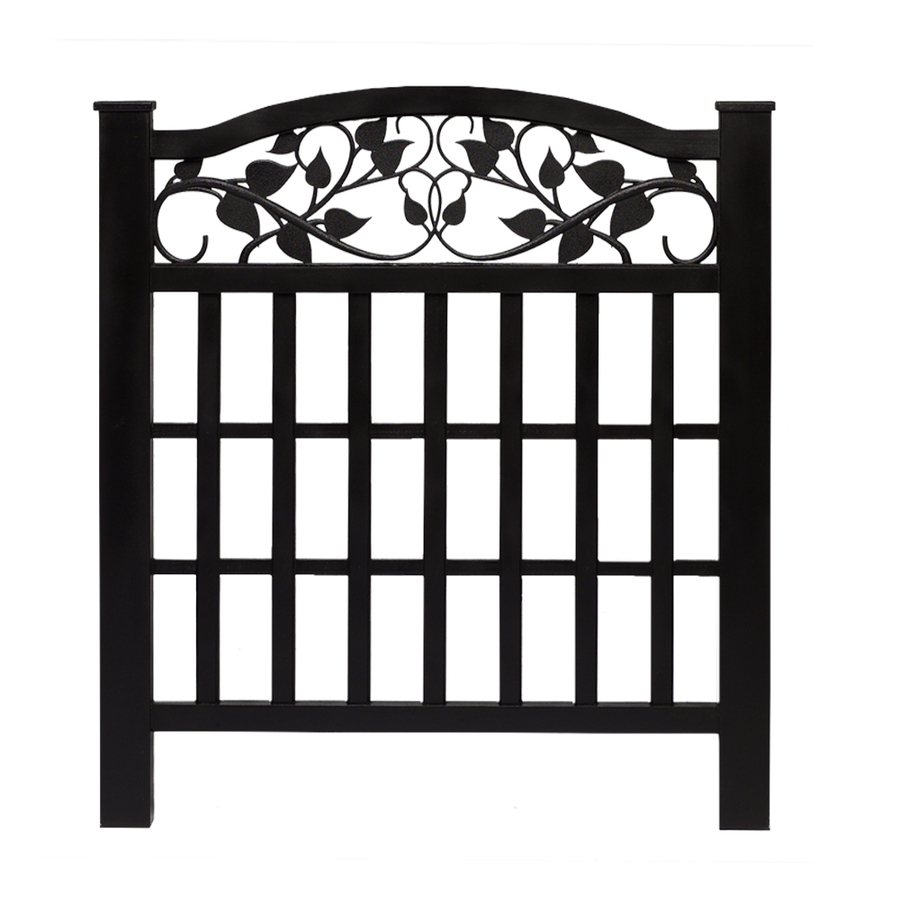 Barrette Black Vinyl Fence Panel (Common 38 in x 32 in; Actual 37.24 in x 32 in)