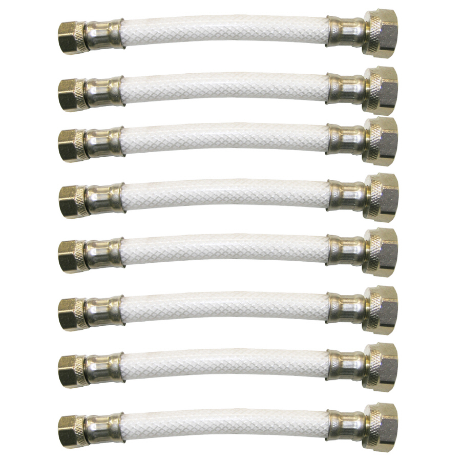 Watts 8 Pack 3/8 in Compression 20 in PVC Faucet Supply Lines