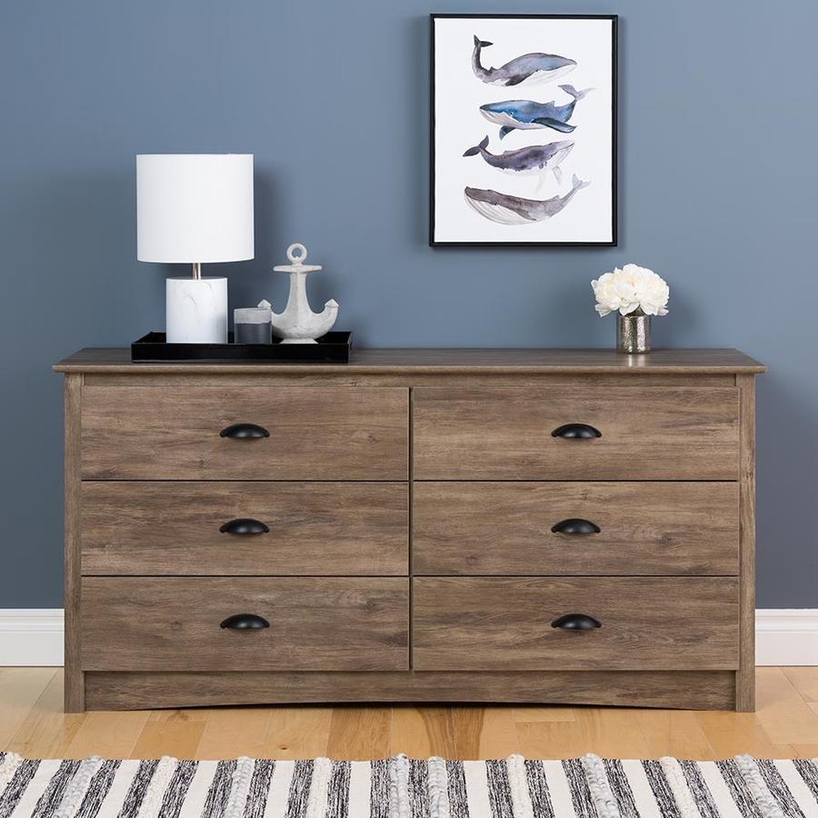 Prepac Salt Spring Drifted Gray 6-Drawer Dresser/TV Stand Dresser | DDC-6330-V
