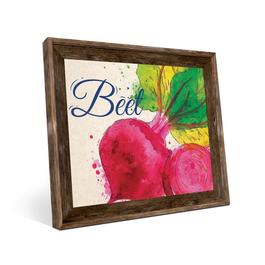 Creative Gallery Large Beet On Blue Brown Wood Framed 17-in H x 13-in W Kitchen Canvas Print | KIT000288FRA11X14BW