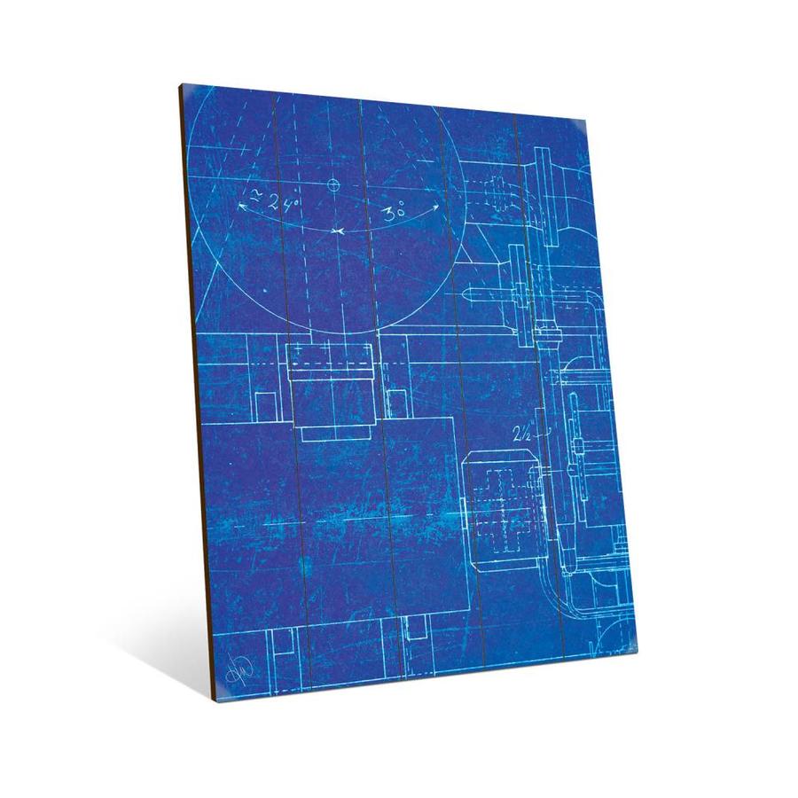 Creative Gallery Blueprint Frameless 14-in H x 11-in W Abstract Wood Print | IND000047PLK11X14XX