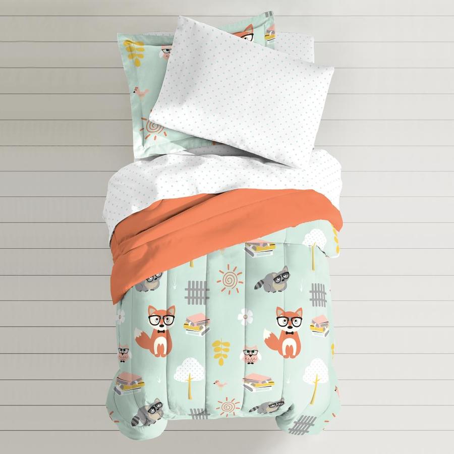 Dream Factory Woodland Friends 5 Piece Green Twin Comforter Set In The Bedding Sets Department At Lowes Com