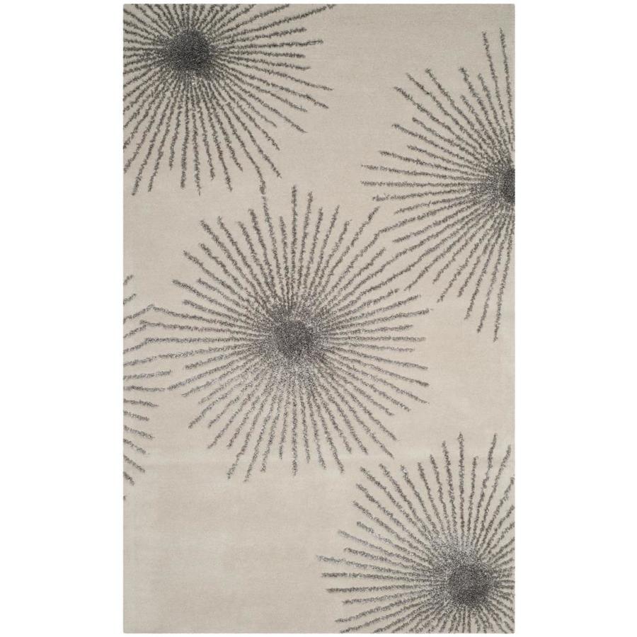 Safavieh Soho Starburst 5 x 8 Ivory/Silver Indoor Abstract Handcrafted Area Rug in Gray | SOH712J-5