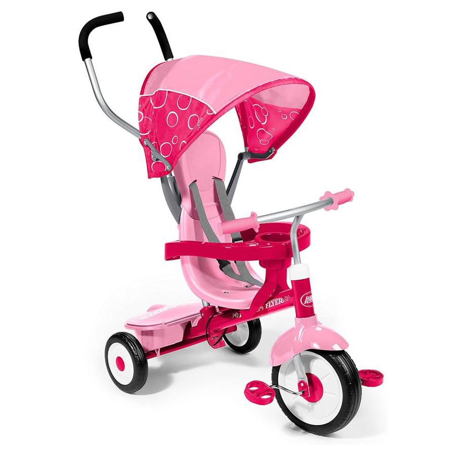 radio flyer 33p girls classic pink dual deck tricycle