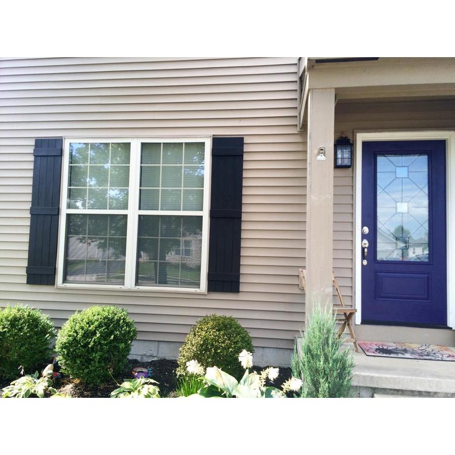 Clay 14 x 43 Ekena Millwork LJ4S14X04300CL Lifetime Vinyl Standard Four Joined with Board-n-Batten Shutters