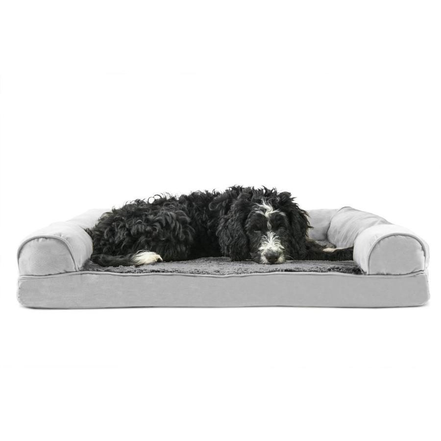 FurHaven Gray Polyester Rectangular Dog Bed (Large) | 45436087