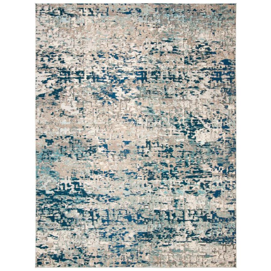 Safavieh Madison Baie 10 x 14 Gray/Blue Indoor Abstract Area Rug | MAD460K-10