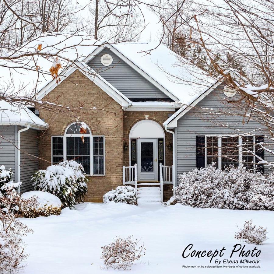 Ekena Millwork Half Round Sunburst 60 In X 36 3 4 In Unfinished Pvc Pediment Entry Door Casing Accent In The Crosshead Window Header Department At Lowes Com