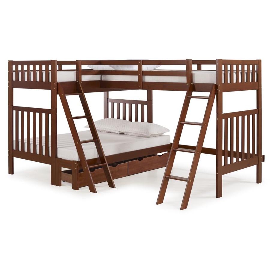 Alaterre Furniture Aurora Chestnut Twin Over Full Bunk Bed in Brown | AJAU0470S