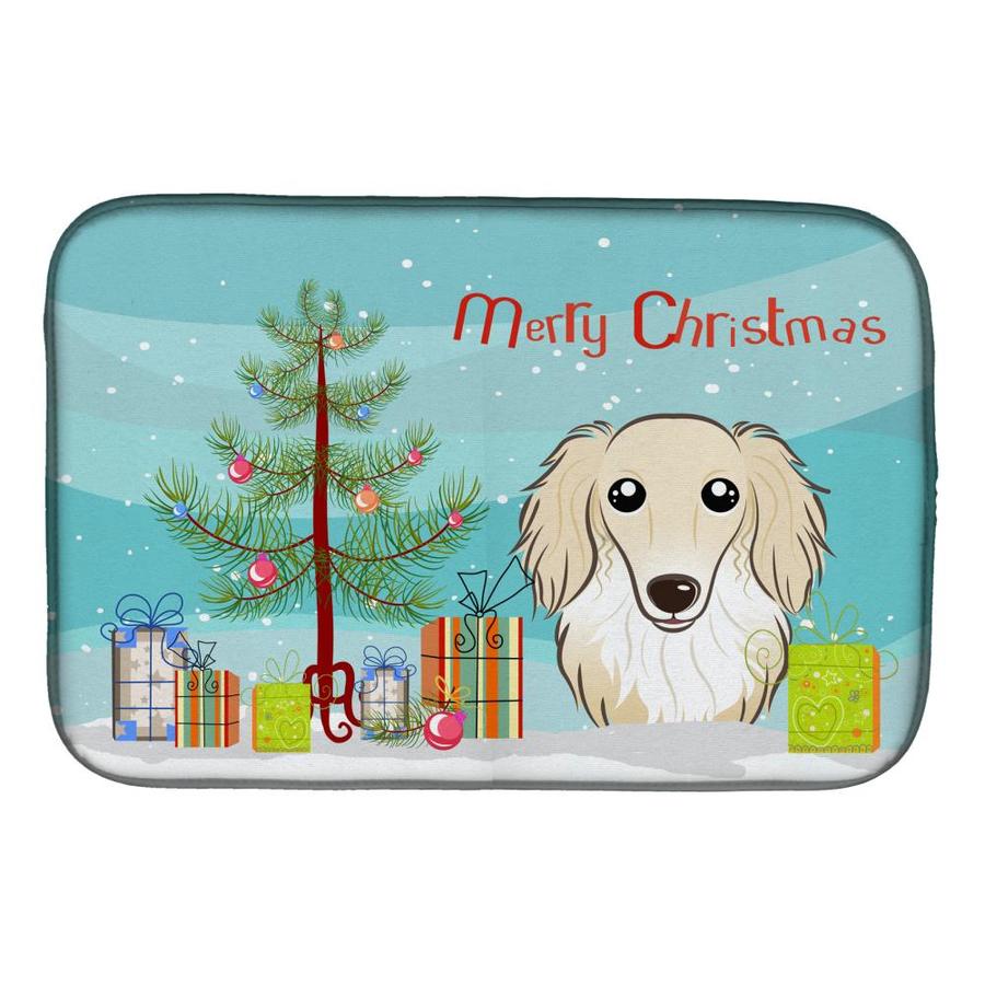Carolines Treasures Merry Christmas Irish Wolfhound Door Mat Multicolor
