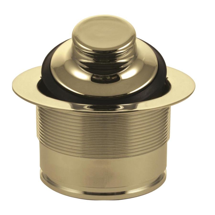 WESTBRASS 3-1/2 in. Brass EZ Mount Disposal Flange and Stopper in Polished Brass Rubber in Yellow | D2105-01