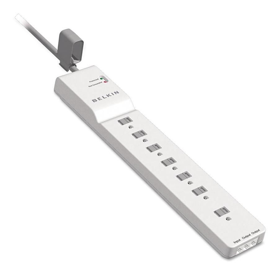 Belkin Home/Office 7-Outlet 2320 Joules 1800-Watt AC Surge Protector in White | BLKBE10720006