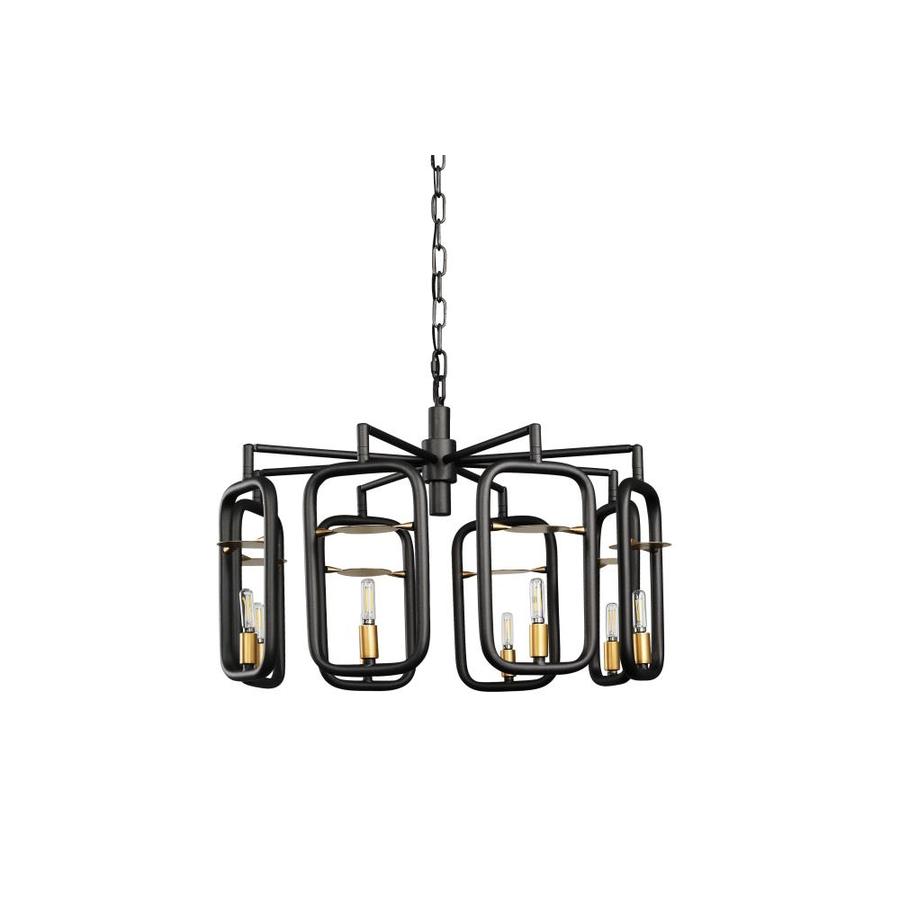 Globe Electric Sansa 6 Light Chandelier, Dark Bronze, Brass Sockets 60257, 51 Globe Electric Sansa 6 Light Chandelier, Dark Bronze, Brass Sockets 60257, 51
