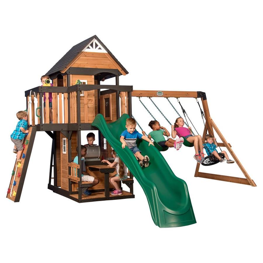 Backyard Discovery Canyon Creek Residential Wood Playset in Brown | 1803022COM