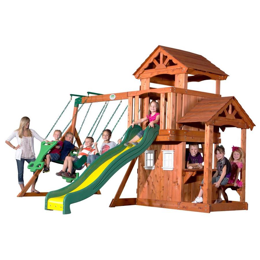 Backyard Discovery Tanglewood Residential Wood Playset in Brown | 55010COM