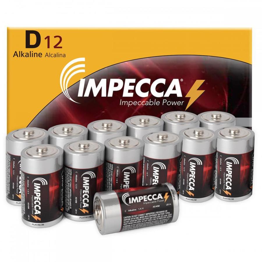 Impecca Alkaline D Batteries (12-Pack) | IMPD12