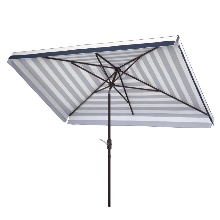 Safaviehsafavieh 6 6 Ft Square Black White With Black Aluminum Frame Crank Garden Patio Umbrella Polyester Pat8303a Dailymail