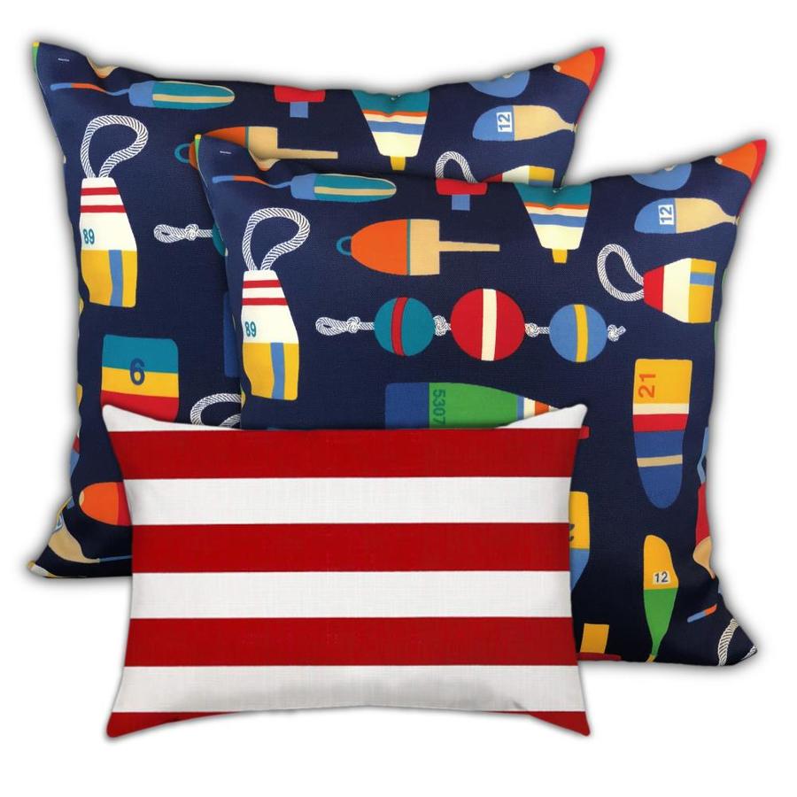 Lumbar Pillow, Seamen Beware Outdoor Pillows Navy White Sand Outdoor